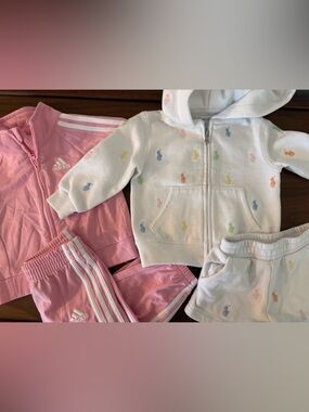 Baby Girl Track Set (6 months) and Ralph Lauren Shorts Set (9 months)
